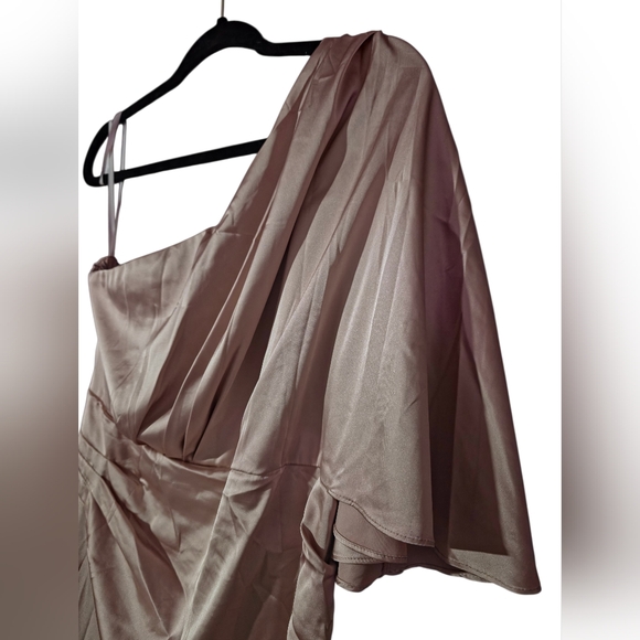 Anrabess One Shoulder Satin Dress XL | Blush Cocktail Wedding Guest - Picture 3 of 7